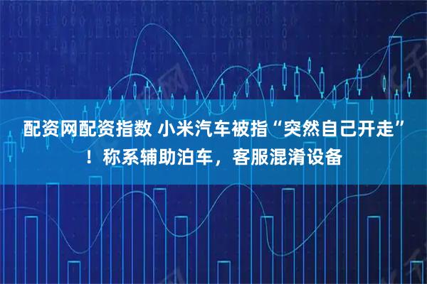 配资网配资指数 小米汽车被指“突然自己开走”！称系辅助泊车，客服混淆设备